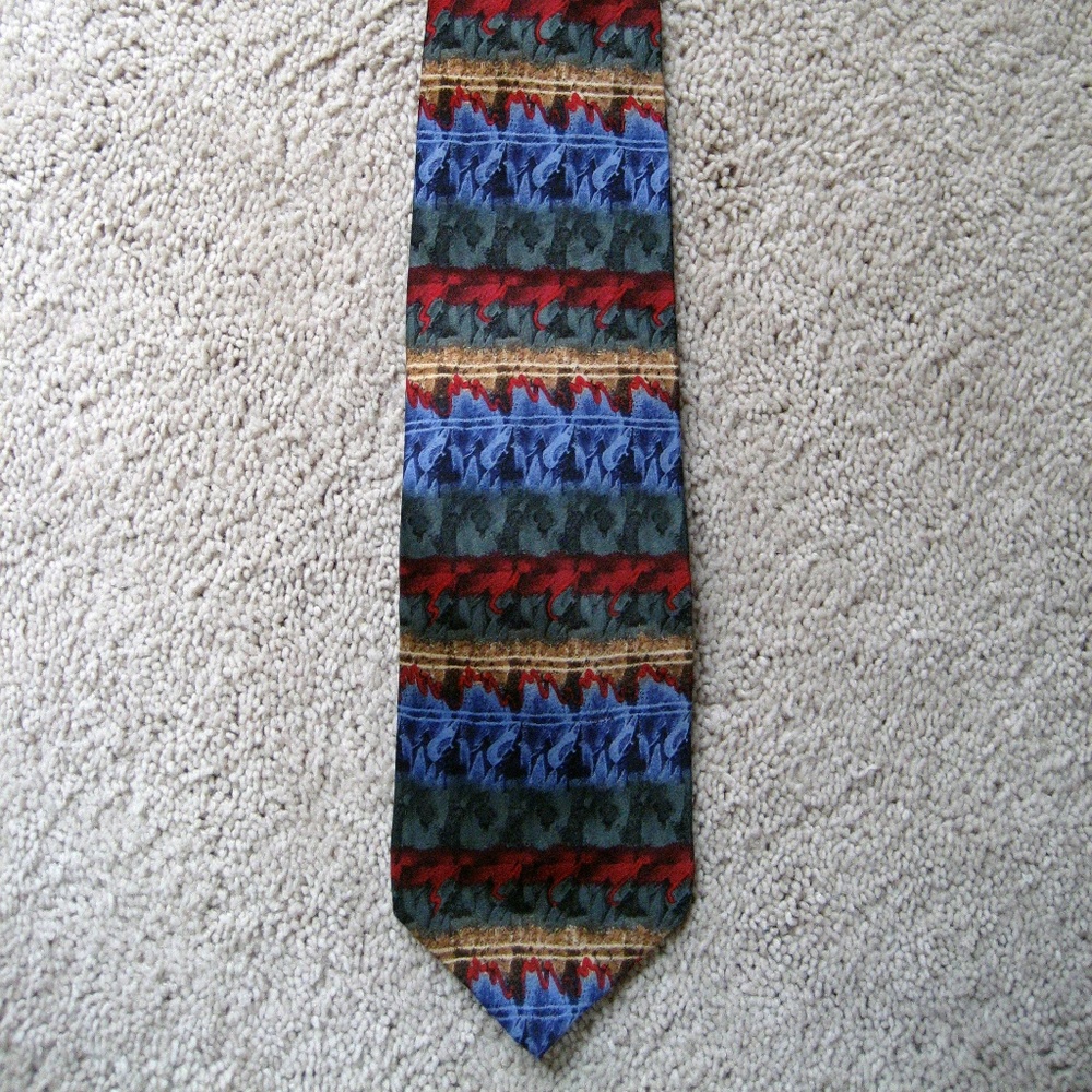 Vintage Jimmy V Multi color 100% Silk Necktie